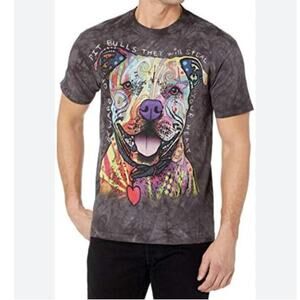 The Mountain 2013 Be Beware Pit Bulls Tie Dyed Mens T-Shirt Size XL 100% Cotton